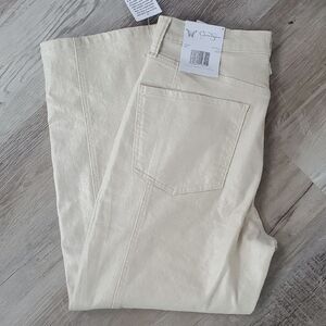 Jessica Simpson Gold Barrel Leg Jeans Size 6 NWT Trendy Y2K Metallic Denim
